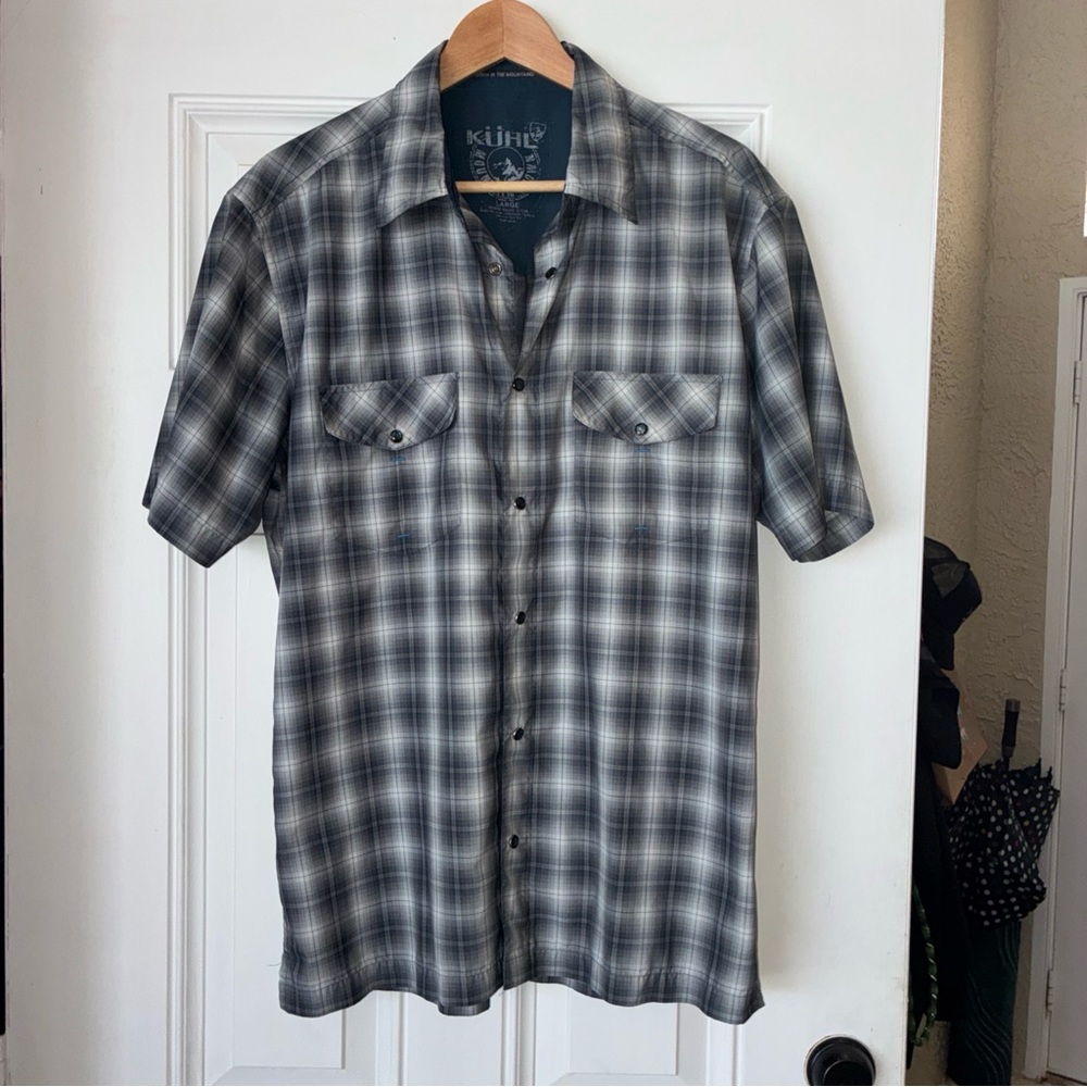 Kuhl Men's Gray Plaid Button Down Shirt